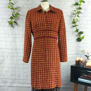 Stylish Vintage Women's Coat in Red Orange